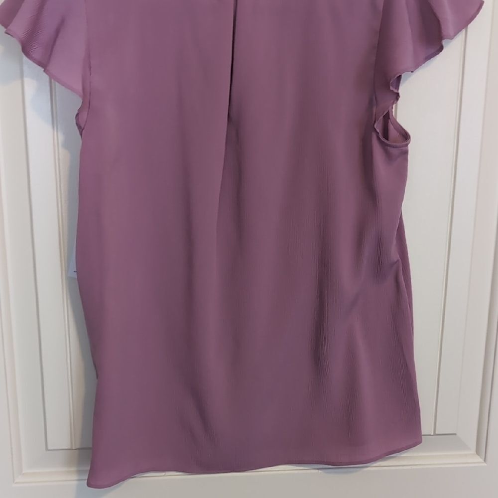 NWT Nine West Dusty Purple Flutter Sleeve Blouse - Picture 12 of 13